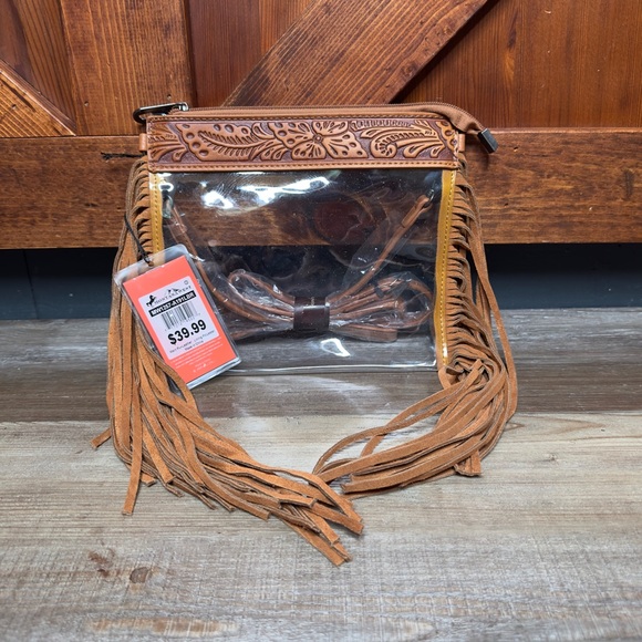 Clear Bag Western Fringe Cowgirl Fringe Stadium Purse - Picture 1 of 5